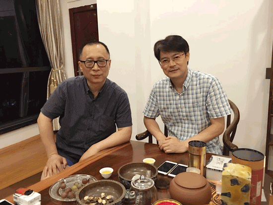 我会秘书长刘江在杭会见法国《华人街报》社长吴长虹先生